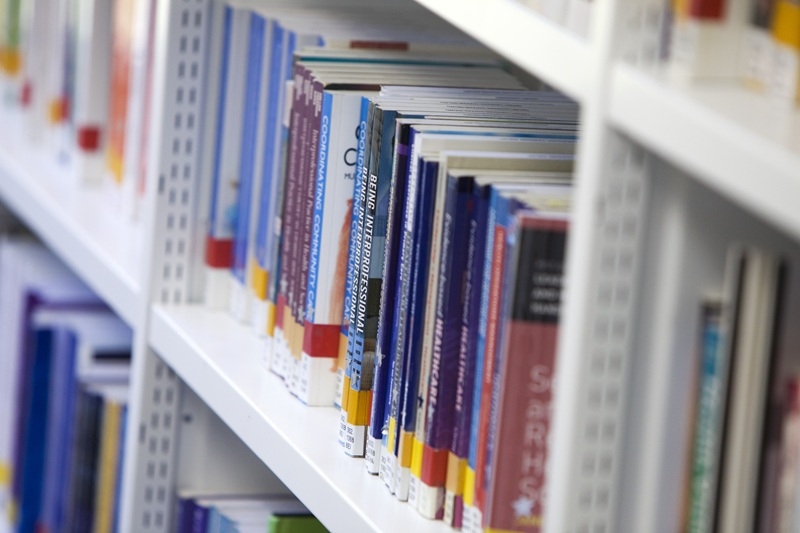 Shelves of books in the Headington Library