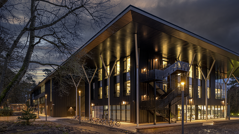 New Headington Hill Hall Building at night