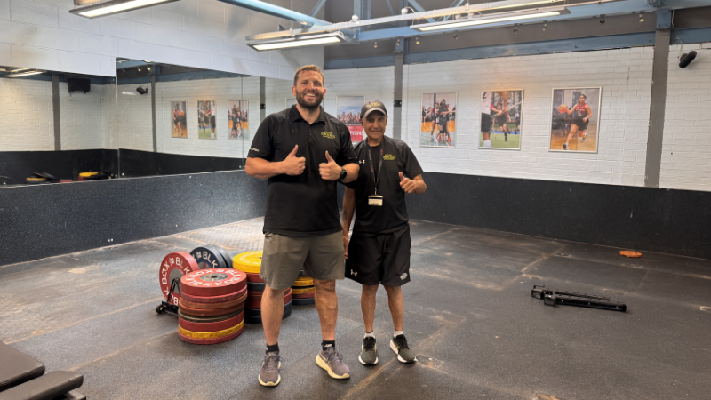 Staff in the gym during works 