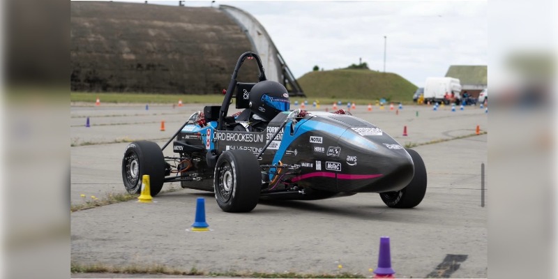 Formula Student car Sylvie on the racetrack