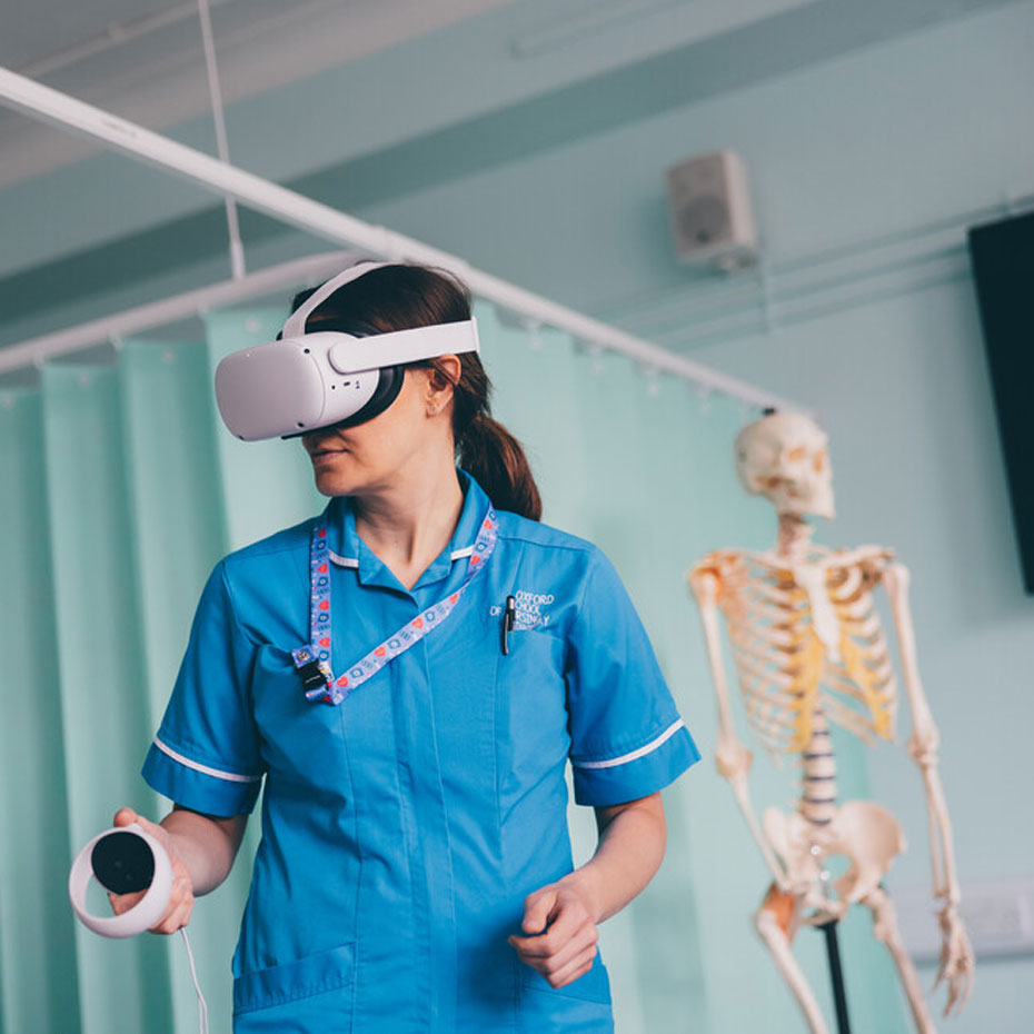 The use of equipment such as virtual reality headsets can enable students to view the world as a patient would and is invaluable in our teaching.