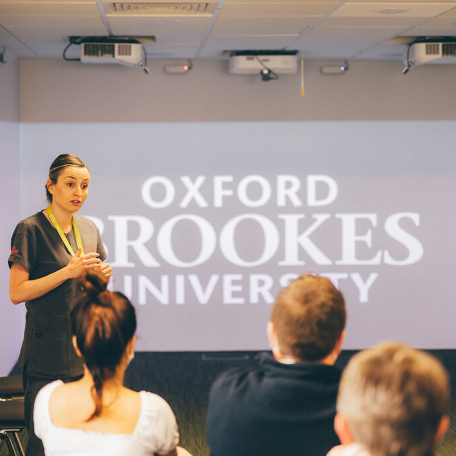 Immersive spaces, at Swindon and Oxford, enables us to create scenarios such as road traffic collisions, demonstrate anatomy and physiology and bring teaching to life!