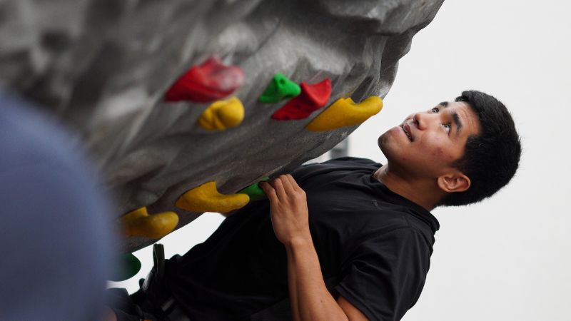 Climber on wall
