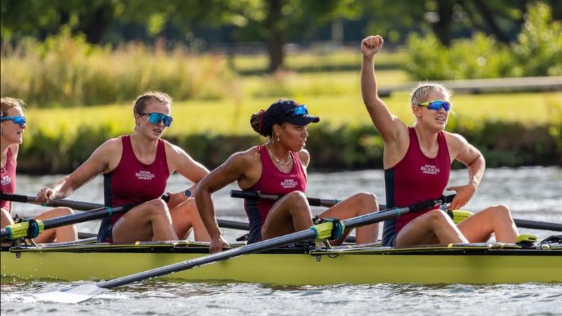 Women's Rowing Team celebrating