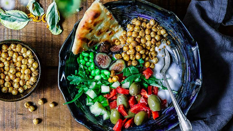 Plate of healthy food