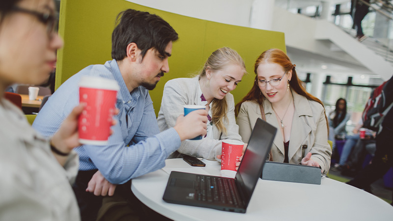 group of students talking