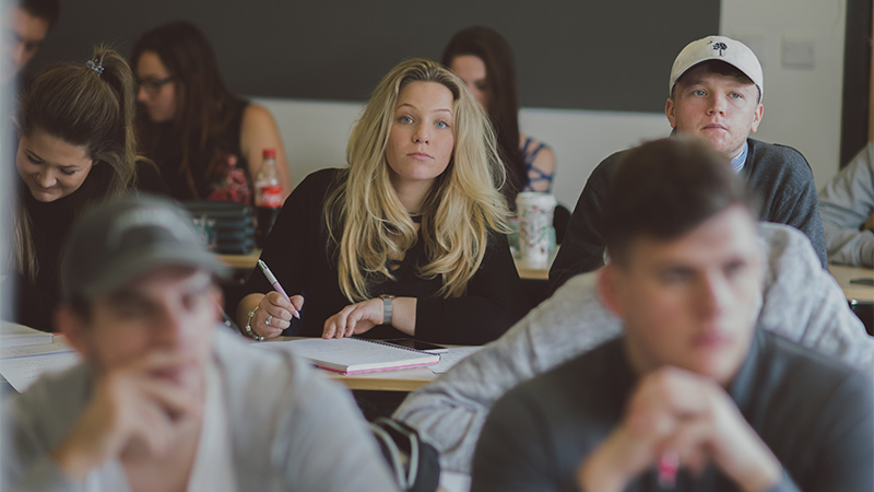 girl studying in lecture