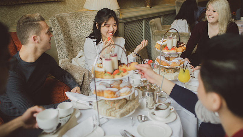 afternoon tea at a hotel