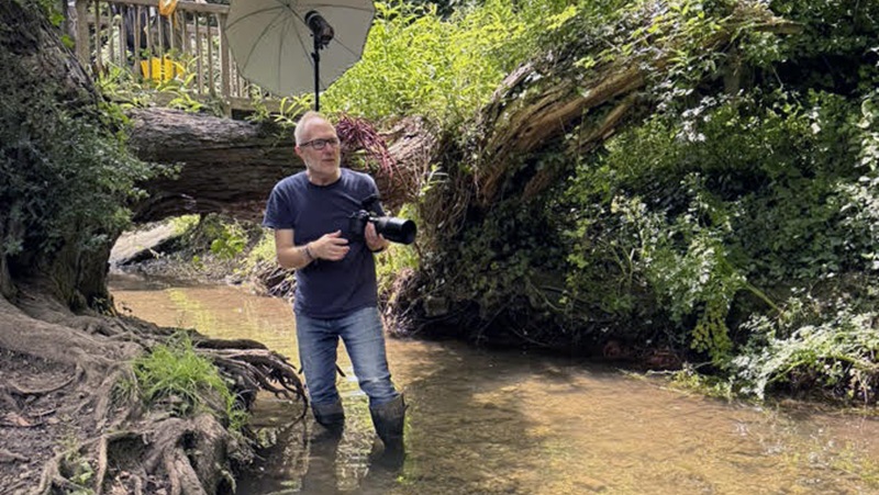 Andy on location taking photographs