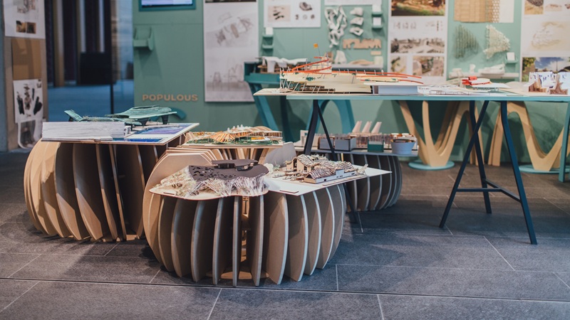 Advanced Practice student models in the Architecture print room