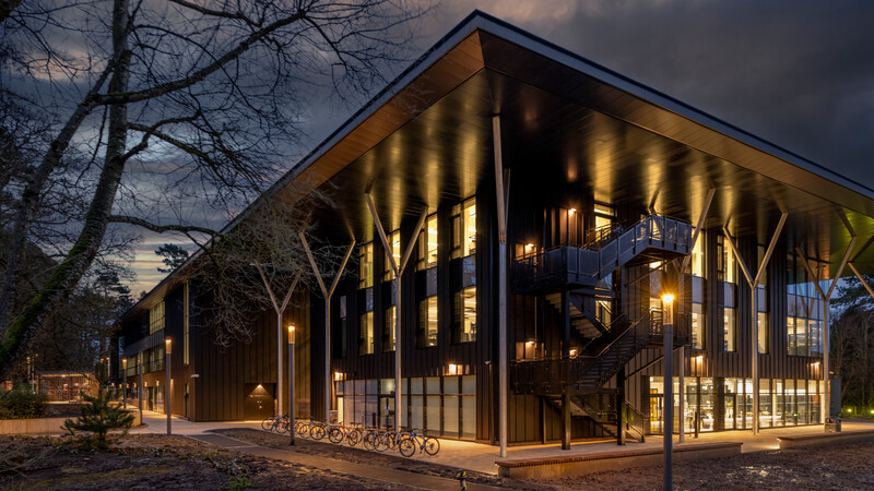 New Headington Hill Hall Building at dusk
