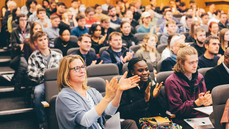 Students in the lecture theatre