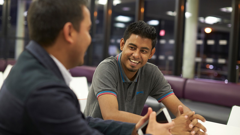 Two students chatting