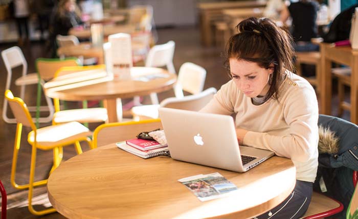 Student on a laptop