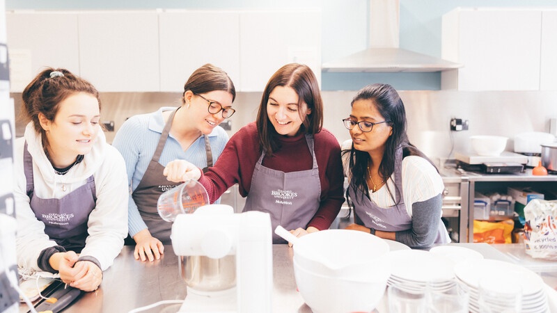 Nutrition / Food Science practical students in a kitchen