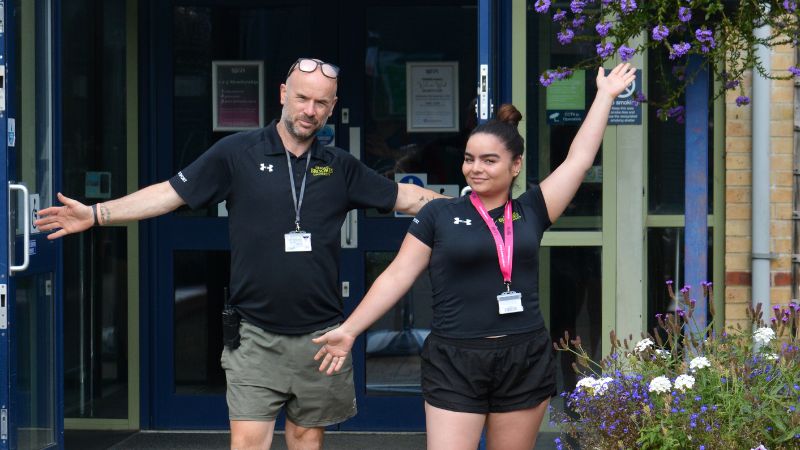 Brookes Sport Staff outside sports centre