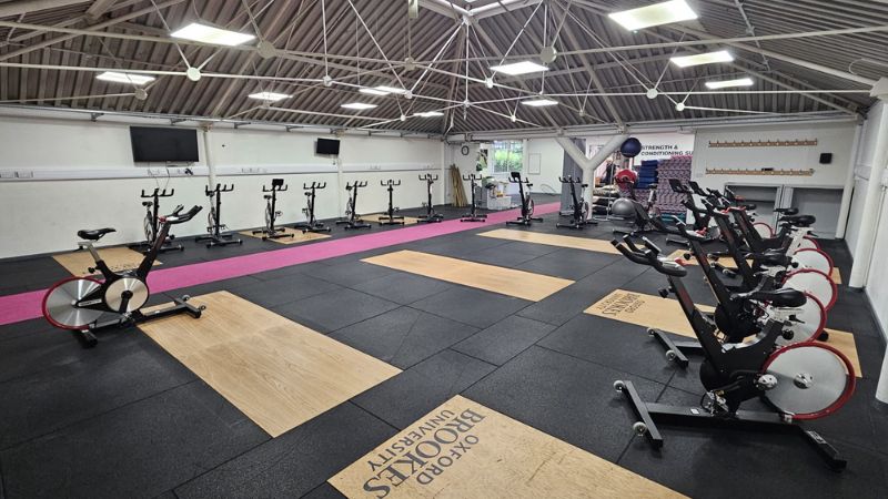 Spin class set up in Dojo