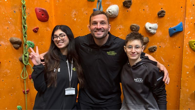 Staff members in the climbing wall