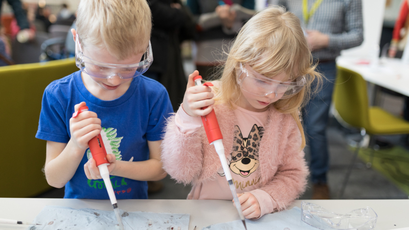 Two children at the Science Bazaar