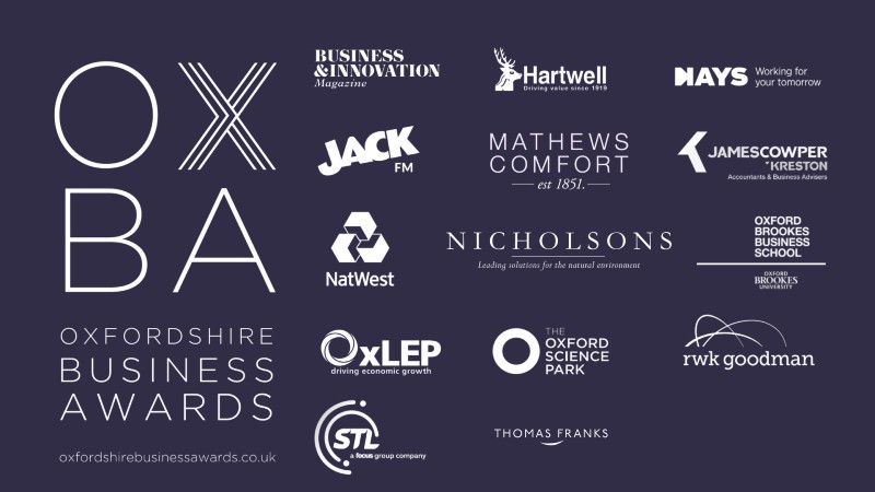 Oxfordshire Business Awards and sponsor logos