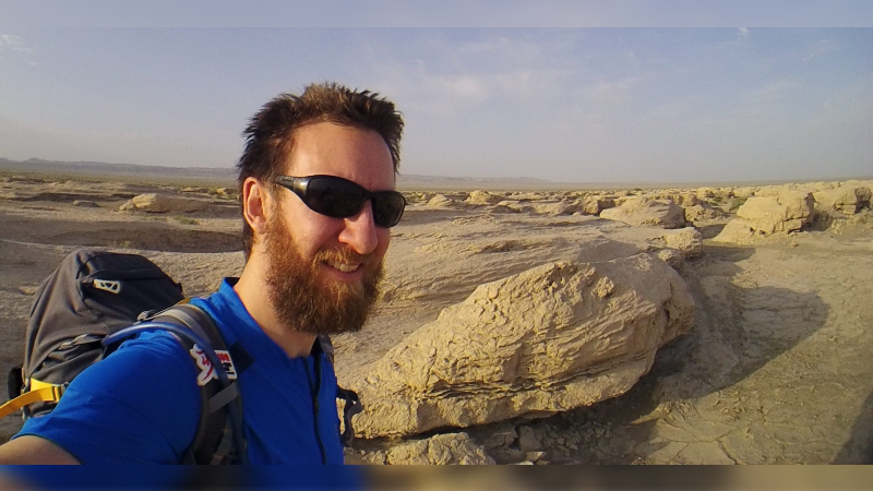 Mark Hines in the Ultra Gobi desert race. 