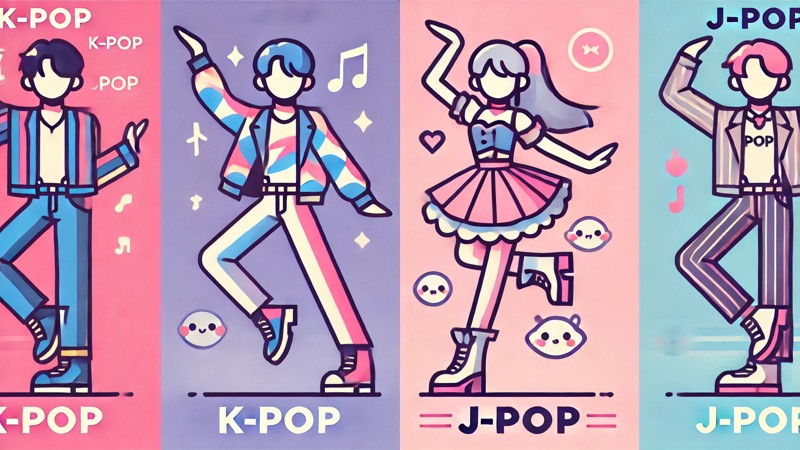 An image depicting K-pop and J-pop 