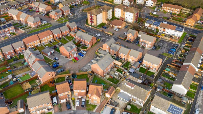a modern area populated with newbuilds