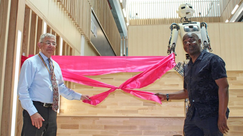 Professor Alistair Fitt, Vice-Chancellor, and Paterson Joseph, Chancellor