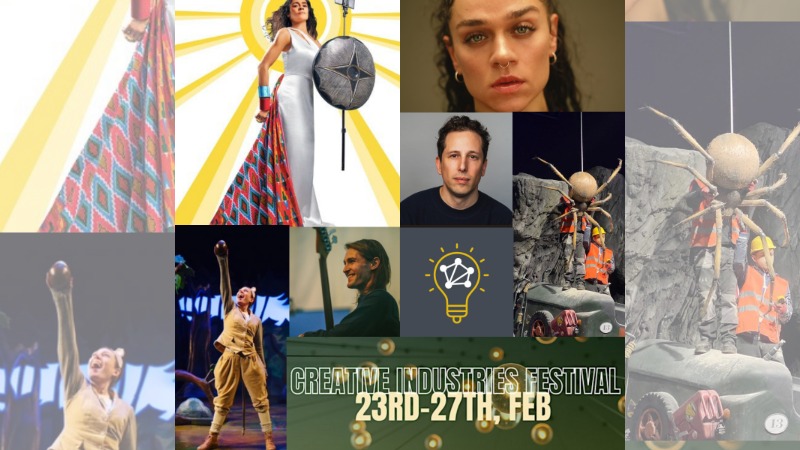A montage of images advertising the Creative Industries Festival 2026
