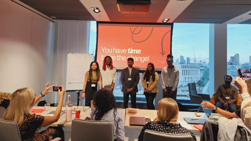 Marketing students presenting at WPP agency in London