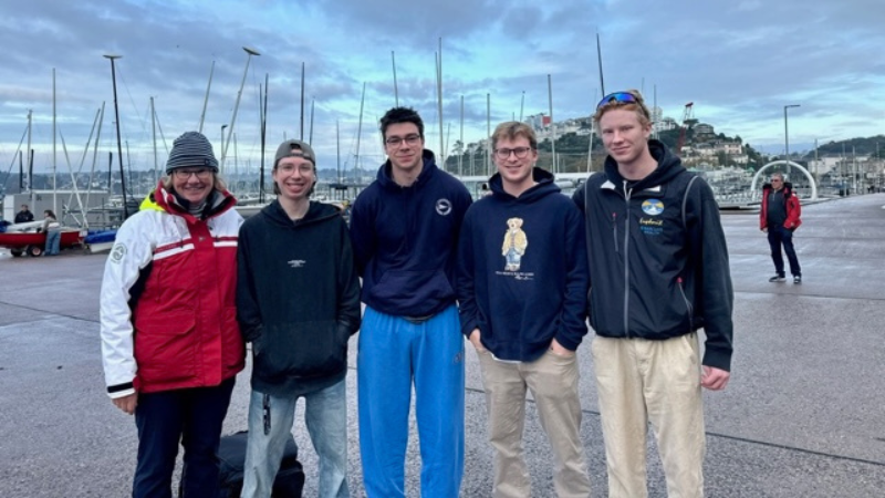 Sailor and alumna Jayne Morris with Oxford Brookes University Yacht Club students in November 2024