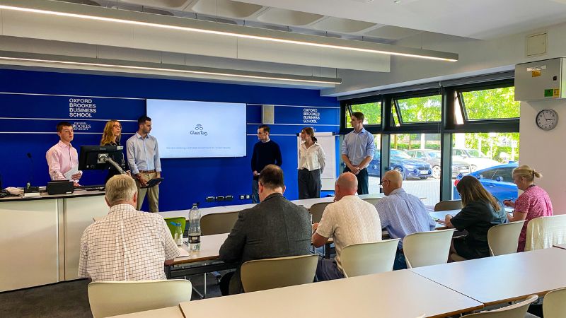 Students pitching event in progress