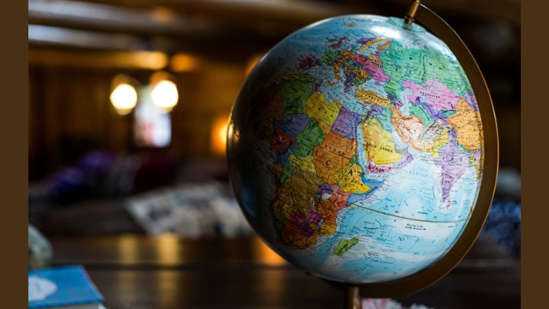 globe on a table top