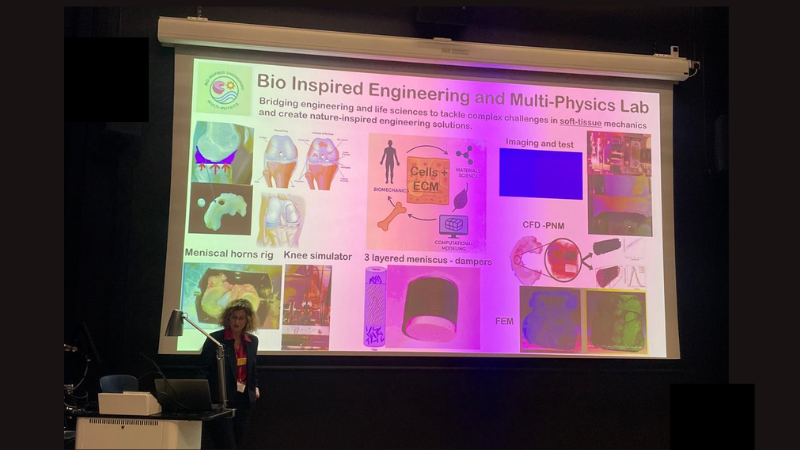 Dr Olga Barrera presenting at the Nature-Inspired Engineering Symposium.