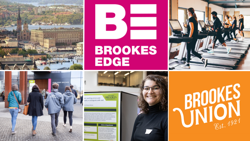 Collage of images representing opportunities at Oxford Brookes.