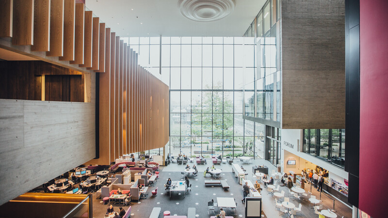 The Forum in the John Henry Brookes Building at Oxford Brookes University.