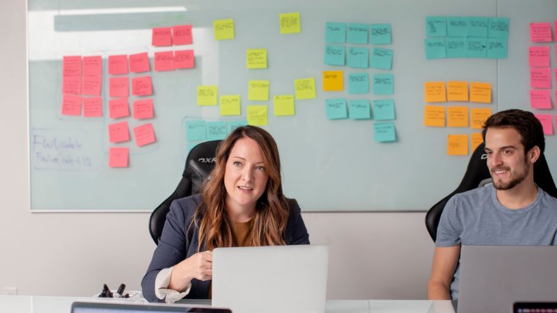 two people in an office