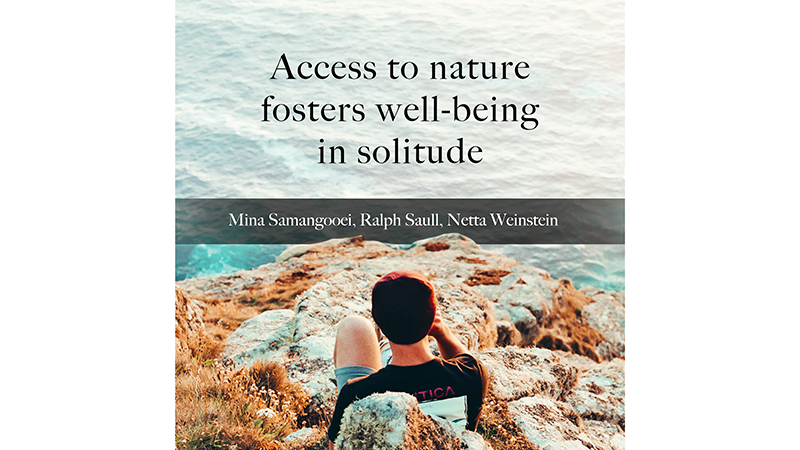 Access to Nature Fosters Well-Being in Solitude
